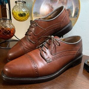 VENTURINI Italy Men’s 13 Brown Genuine Leather Oxford Cap Toe Dress Shoes Luxe